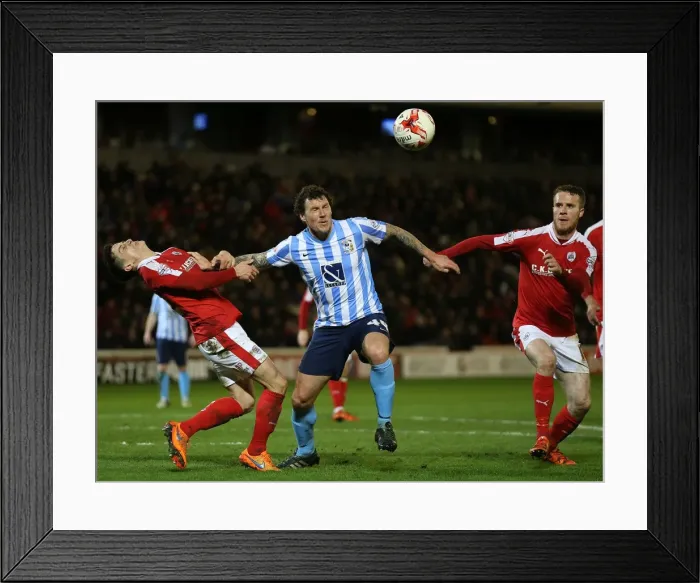 Framed Print : Intense Rivalry: Williams vs Henderson in Barnsley vs Coventry City Football Showdown, Sky Bet League One Framed Print : Intense Rivalry: Williams vs Henderson in Barnsley vs Coventry City Football Showdown, Sky Bet League One