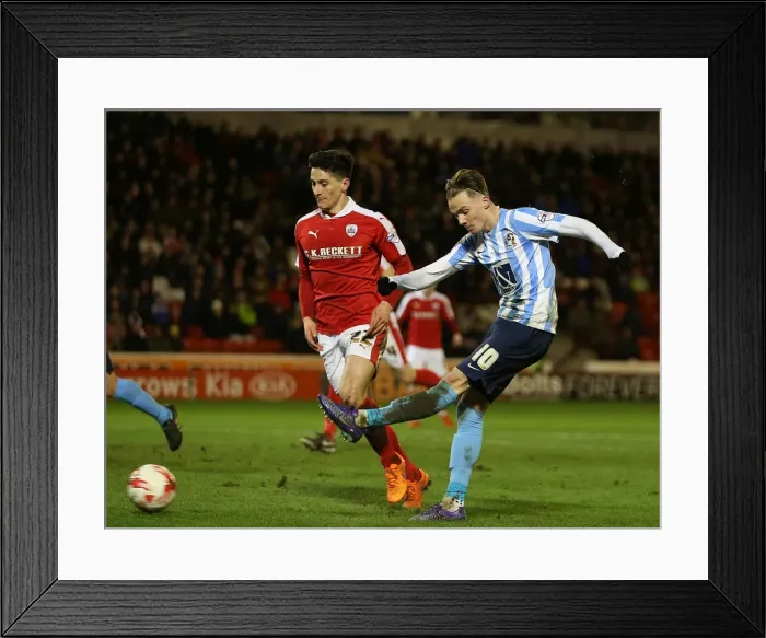 Framed Print : Last-Minute Drama: James Maddison's Thrilling Goal Attempt Saved by Barnsley's Adam Davies (Sky Bet League One: Barnsley vs Coventry City, Oakwell) Framed Print : Last-Minute Drama: James Maddison's Thrilling Goal Attempt Saved by Barnsley's Adam Davies (Sky Bet League One: Barnsley vs Coventry City, Oakwell)