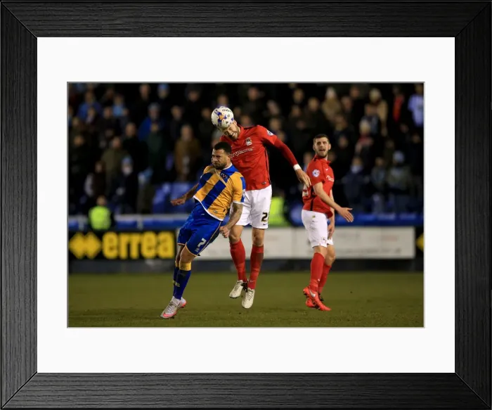 Framed Print : Battle for the Ball: Martin vs. Vassell - Coventry vs. Shrewsbury in Sky Bet League One Framed Print : Battle for the Ball: Martin vs. Vassell - Coventry vs. Shrewsbury in Sky Bet League One