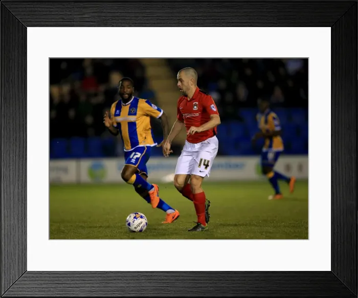 Framed Print : Ogogo vs. Cole: Thrilling Showdown in Sky Bet League One's Shrewsbury Town vs. Coventry City Match Framed Print : Ogogo vs. Cole: Thrilling Showdown in Sky Bet League One's Shrewsbury Town vs. Coventry City Match