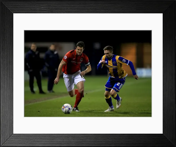 Framed Print : Clash on the Pitch: A Battle for Supremacy - Jordan Clarke vs. Samuel Ricketts (Sky Bet League One) Framed Print : Clash on the Pitch: A Battle for Supremacy - Jordan Clarke vs. Samuel Ricketts (Sky Bet League One)