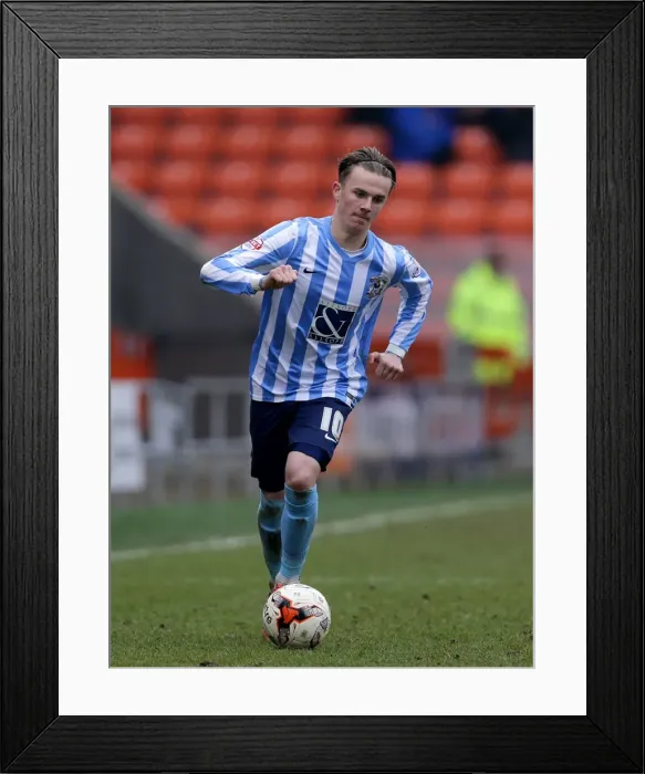 Framed Print : James Maddison: Electrifying Performance in Coventry City vs Blackpool (Sky Bet League One) Framed Print : James Maddison: Electrifying Performance in Coventry City vs Blackpool (Sky Bet League One)