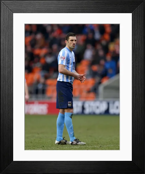 Framed Print : Sam Ricketts of Coventry City in Action against Blackpool in Sky Bet League One (2015-16) Framed Print : Sam Ricketts of Coventry City in Action against Blackpool in Sky Bet League One (2015-16)