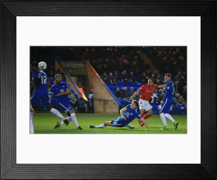 Framed Print : Determined Joe Cole's Shot: Coventry City vs. Peterborough United in Sky Bet League One Framed Print : Determined Joe Cole's Shot: Coventry City vs. Peterborough United in Sky Bet League One