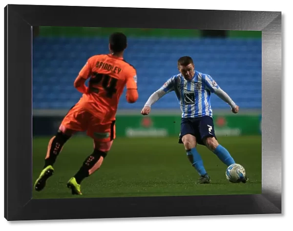 John Fleck Shooting for Coventry City against Colchester United in Sky Bet League One at Ricoh Arena