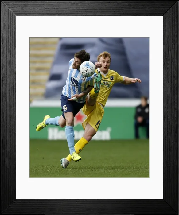 Framed Print : Intense Moment: Coventry City vs Millwall - Clash Between Romain Vincelot and Chris Taylor at Ricoh Arena Framed Print : Intense Moment: Coventry City vs Millwall - Clash Between Romain Vincelot and Chris Taylor at Ricoh Arena