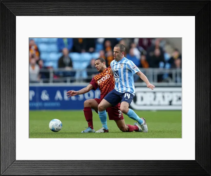 Framed Print : Intense Rivalry: Joe Cole vs. James Meredith - Coventry City vs. Bradford City, Sky Bet League One Framed Print : Intense Rivalry: Joe Cole vs. James Meredith - Coventry City vs. Bradford City, Sky Bet League One