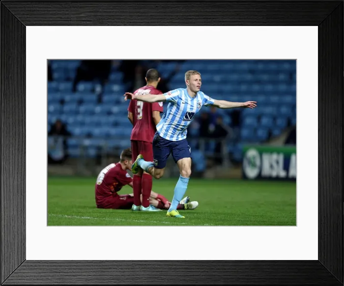 Framed Print : Andy Rose's Thrilling First Goal for Coventry City vs. Bradford City in Sky Bet League One at Ricoh Arena Framed Print : Andy Rose's Thrilling First Goal for Coventry City vs. Bradford City in Sky Bet League One at Ricoh Arena