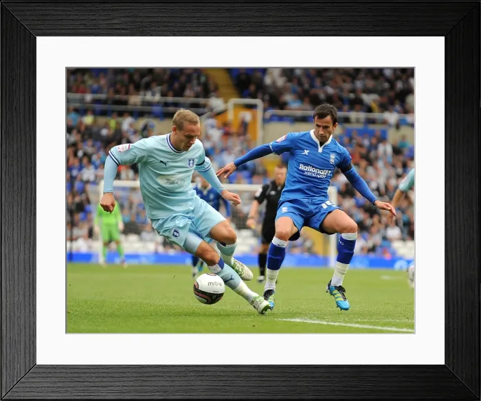 Framed Print : Intense Rivalry: Hussey vs. Fahey - A Birmingham City vs. Coventry City Showdown Framed Print : Intense Rivalry: Hussey vs. Fahey - A Birmingham City vs. Coventry City Showdown