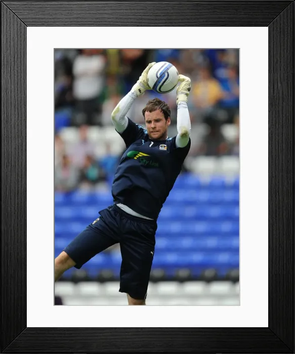Framed Print : Joe Murphy of Coventry City Faces Off Against Birmingham City in the Npower Championship, St. Andrew's Stadium (August 13, 2011)