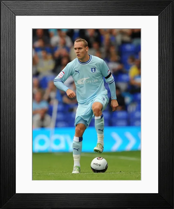 Framed Print : Chris Hussey of Coventry City Facing Off Against Birmingham City in Npower Championship Action at St. Andrew's