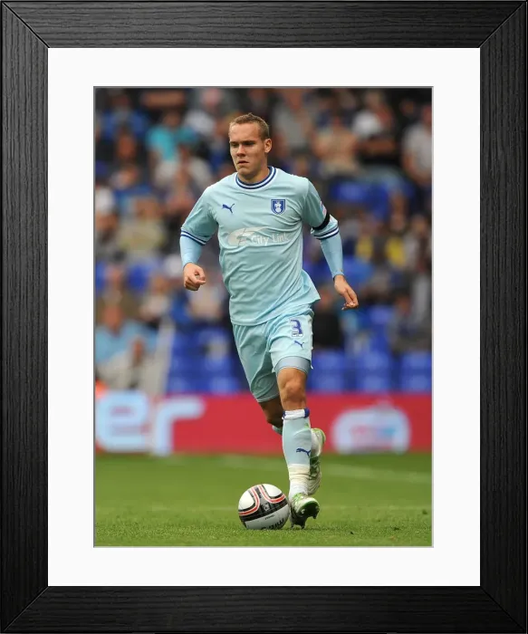Framed Print : Chris Hussey vs. Birmingham City: Coventry City's Defender Faces Off in the 2011-12 Npower Championship Match at St. Andrew's