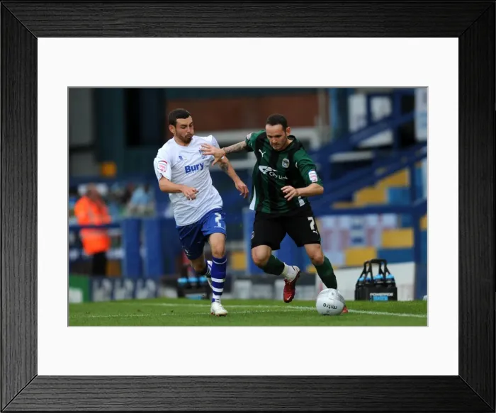 Framed Print : Battling for the Carling Cup: Worrall vs. Bell in the First Round Clash between Bury and Coventry City (2011) Framed Print : Battling for the Carling Cup: Worrall vs. Bell in the First Round Clash between Bury and Coventry City (2011)