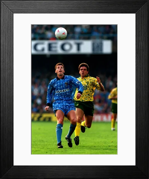 Framed Print : Chase for Glory: Borrows vs. Phillips - Coventry City vs. Norwich City Framed Print : Chase for Glory: Borrows vs. Phillips - Coventry City vs. Norwich City