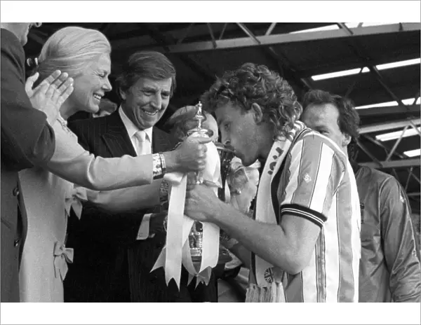 Coventry City FC's Glorious FA Cup Victory: Brian Kilcline's Emotional Moment with the FA Cup and the Duchess of Kent (16th May 1987: Coventry City vs. Tottenham Hotspur at Wembley Stadium)