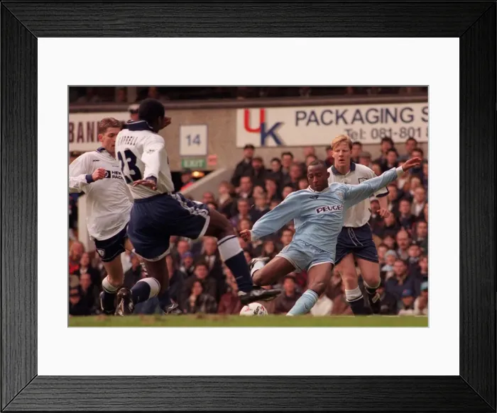 Framed Print : Peter Ndlovu Clears the Way: Coventry City vs. Tottenham at White Hart Lane (1990s) Framed Print : Peter Ndlovu Clears the Way: Coventry City vs. Tottenham at White Hart Lane (1990s)