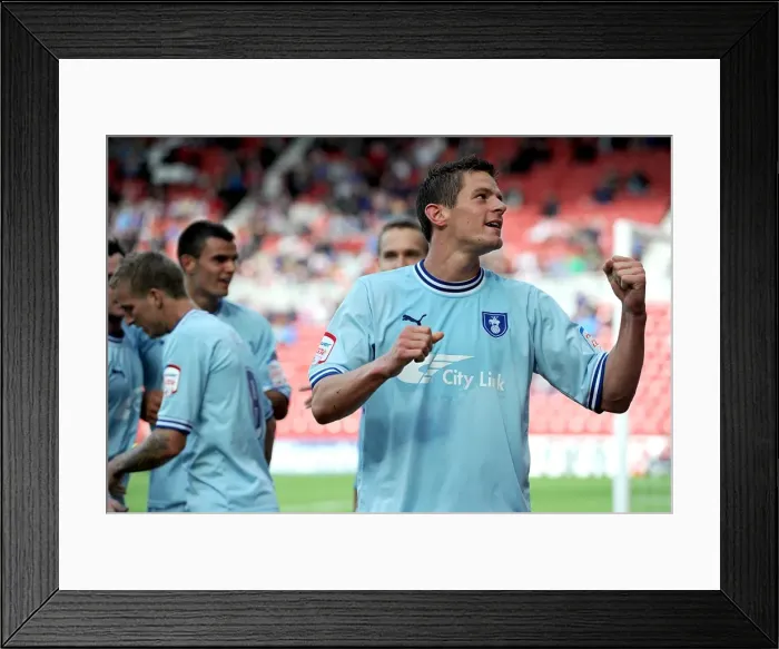 Framed Print : Lucas Jutkiewicz Scores First Goal for Coventry City in Championship Clash Against Middlesbrough (27-08-2011) Framed Print : Lucas Jutkiewicz Scores First Goal for Coventry City in Championship Clash Against Middlesbrough (27-08-2011)