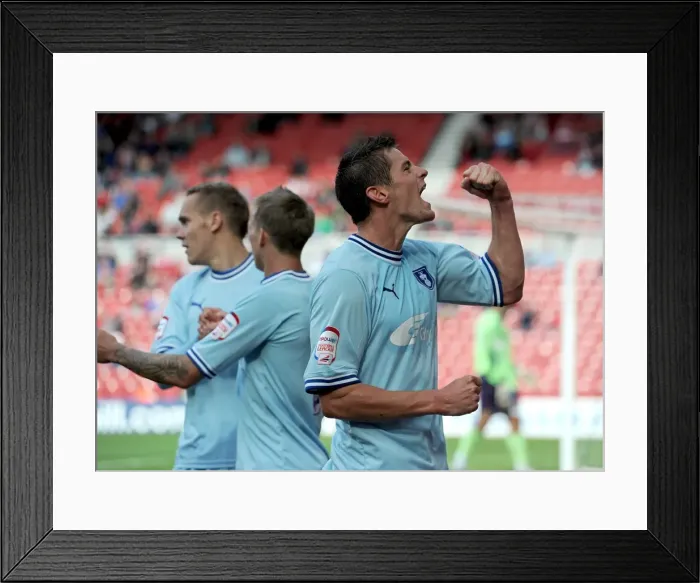 Framed Print : Lucas Jutkiewicz Scores First Goal for Coventry City vs. Middlesbrough (2011) Framed Print : Lucas Jutkiewicz Scores First Goal for Coventry City vs. Middlesbrough (2011)