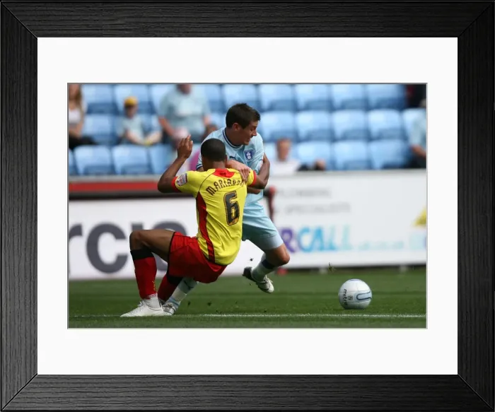 Framed Print : Clash of the Captains: Jutkiewicz vs Mariappa in Coventry City vs Watford (Npower Championship, 20-08-2011, Ricoh Arena) Framed Print : Clash of the Captains: Jutkiewicz vs Mariappa in Coventry City vs Watford (Npower Championship, 20-08-2011, Ricoh Arena)
