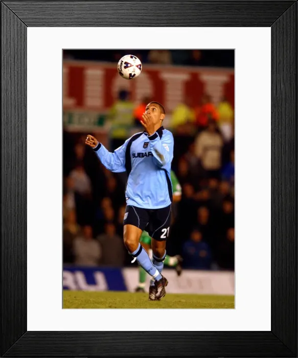 Framed Print : Jay Bothroyd: Coventry City's Dominant Performance Against Millwall in Nationwide League Division One (12-04-2002) Framed Print : Jay Bothroyd: Coventry City's Dominant Performance Against Millwall in Nationwide League Division One (12-04-2002)