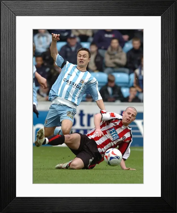 Framed Print : Clash at Highfield Road: Coventry City vs. Sheffield United in the Coca-Cola Championship - Dennis Wise vs. Chris Armstrong Framed Print : Clash at Highfield Road: Coventry City vs. Sheffield United in the Coca-Cola Championship - Dennis Wise vs. Chris Armstrong