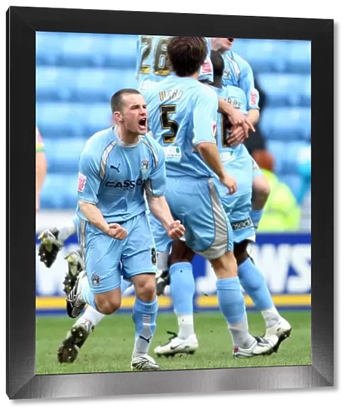 Coventry City Celebrates Jay Tabbs Goal Against Norwich City in Coca-Cola Championship (08-03-2008)