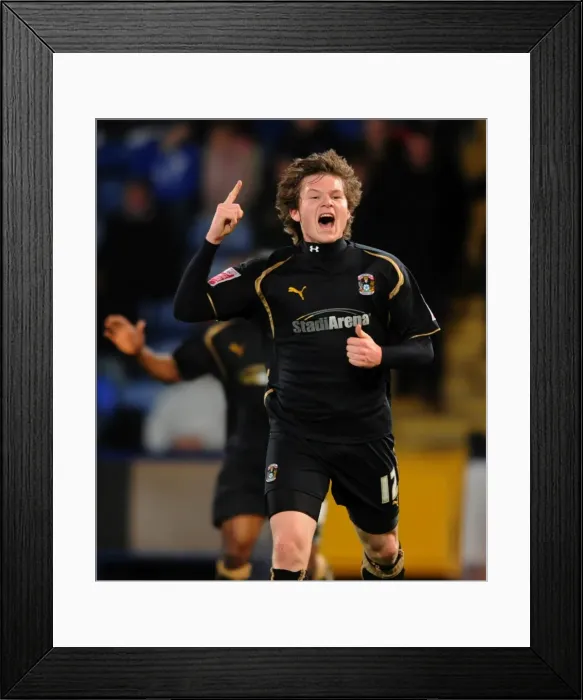 Framed Print : Coventry City's Aron Gunnarsson Scores First Goal Against Crystal Palace in Championship Match (07-04-2009)