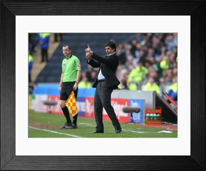 Framed Print : Chris Coleman Gives Instructions: Coventry City vs. Chelsea, FA Cup Sixth Round, Ricoh Arena (07-03-2009)