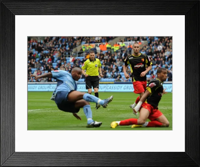 Framed Print : Referee Mark Halsey Focuses on the Action: Coventry City vs. Watford, Championship Football Match at Ricoh Arena (02-05-2010) Framed Print : Referee Mark Halsey Focuses on the Action: Coventry City vs. Watford, Championship Football Match at Ricoh Arena (02-05-2010)