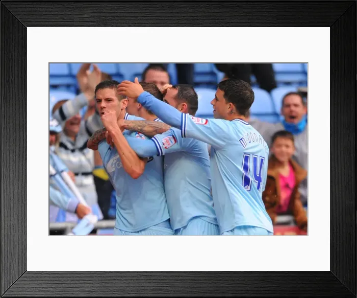Framed Print : Coventry City's Lukas Jutkiewicz Scores Penalty Against Derby County in Championship Match at Ricoh Arena Framed Print : Coventry City's Lukas Jutkiewicz Scores Penalty Against Derby County in Championship Match at Ricoh Arena