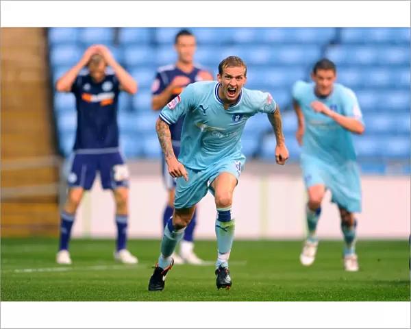 Coventry City's Double Victory: Carl Baker Scores the Second Goal Against Derby County in the Npower Championship (10-09-2011)