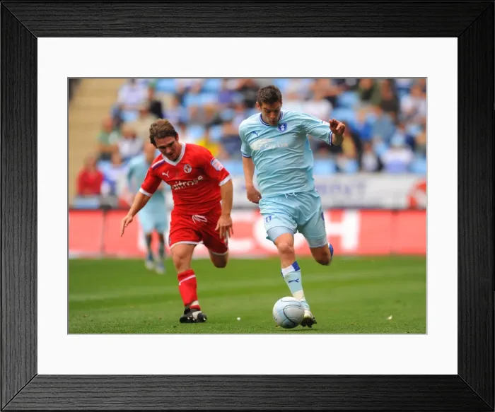 Framed Print : Coventry City vs. Reading: Clash between Lukas Jutkiewicz and Jay Tabb in the Npower Championship at Ricoh Arena Framed Print : Coventry City vs. Reading: Clash between Lukas Jutkiewicz and Jay Tabb in the Npower Championship at Ricoh Arena