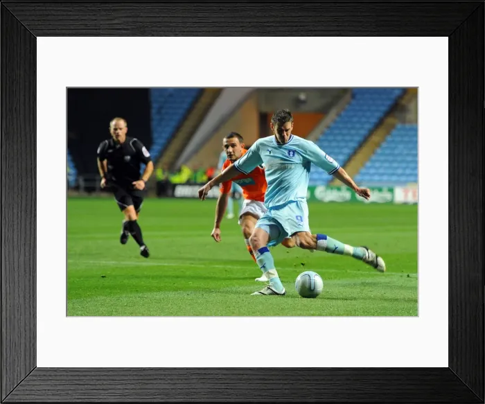 Framed Print : Lucas Jutkiewicz Scores Coventry City's Second Goal Against Blackpool in Championship Match (September 27, 2011, Ricoh Arena) Framed Print : Lucas Jutkiewicz Scores Coventry City's Second Goal Against Blackpool in Championship Match (September 27, 2011, Ricoh Arena)