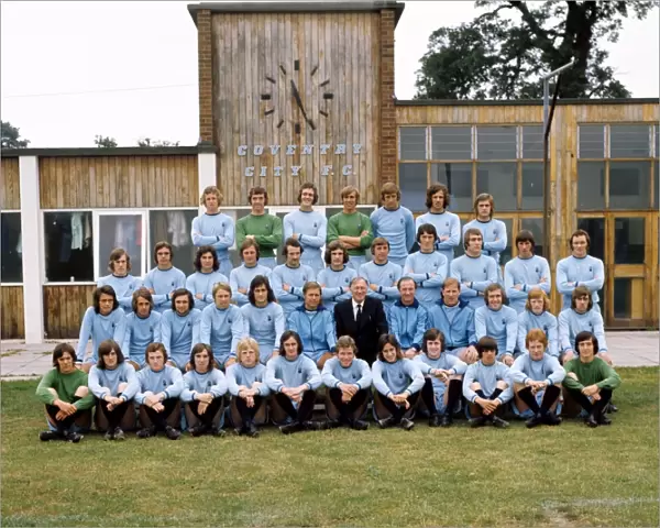 Coventry City FC: League Division One Team Photocall at Highfield Road - Manager Joe Mercer with Players