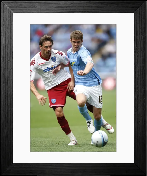 Framed Print : Championship Showdown: Coventry City vs Portsmouth at Ricoh Arena (07-08-2010) - Cranie vs Smith