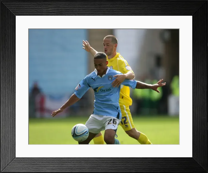 Framed Print : Clash at Ricoh Arena: Coventry City vs. Leicester City - Jordan Clarke vs. Matt Fryatt Framed Print : Clash at Ricoh Arena: Coventry City vs. Leicester City - Jordan Clarke vs. Matt Fryatt
