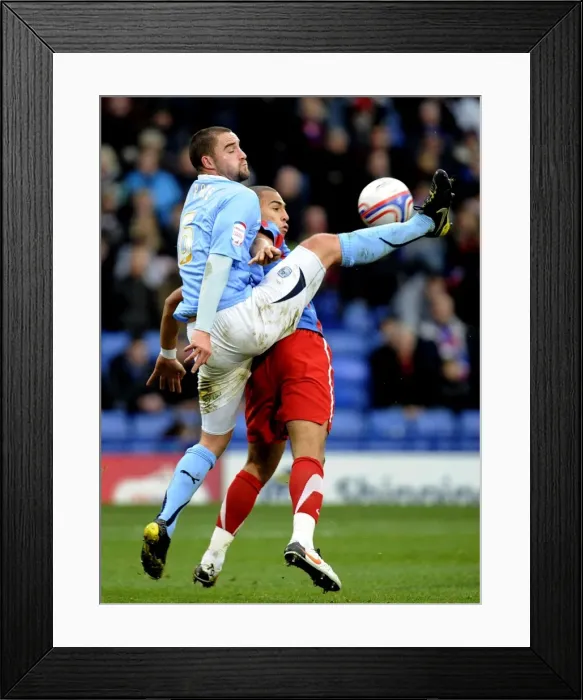 Framed Print : James Vaughan vs. James McPake: A Battle in the Npower Championship - Coventry City vs. Crystal Palace at Selhurst Park Framed Print : James Vaughan vs. James McPake: A Battle in the Npower Championship - Coventry City vs. Crystal Palace at Selhurst Park