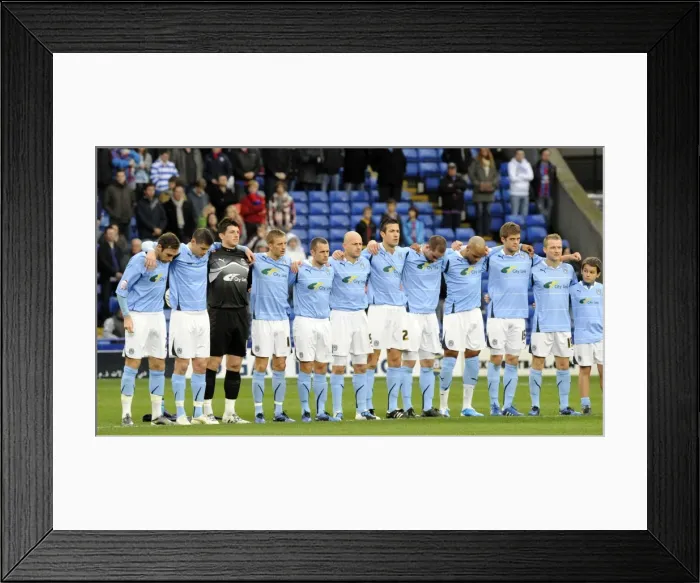 Framed Print : Coventry City Football Club: United in Remembrance - One Minute Silence at Selhurst Park (vs. Crystal Palace, Npower Championship, 13-11-2010) Framed Print : Coventry City Football Club: United in Remembrance - One Minute Silence at Selhurst Park (vs. Crystal Palace, Npower Championship, 13-11-2010)