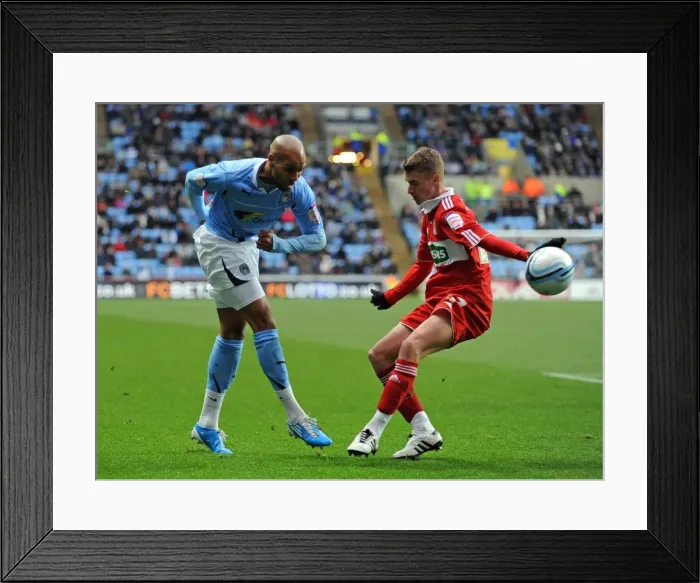 Framed Print : Coventry City vs. Middlesbrough: Marlon King and Joe Bennett Clash in Championship Showdown at Ricoh Arena Framed Print : Coventry City vs. Middlesbrough: Marlon King and Joe Bennett Clash in Championship Showdown at Ricoh Arena