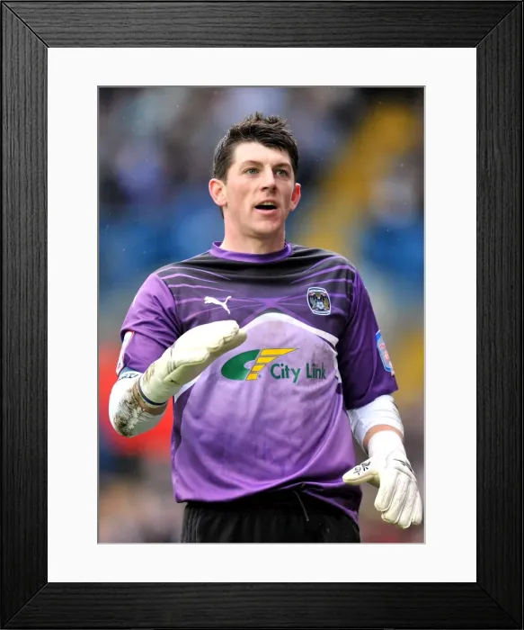 Framed Print : Keiren Westwood in Action for Coventry City against Leeds United in Championship Clash at Elland Road (05-02-2011)