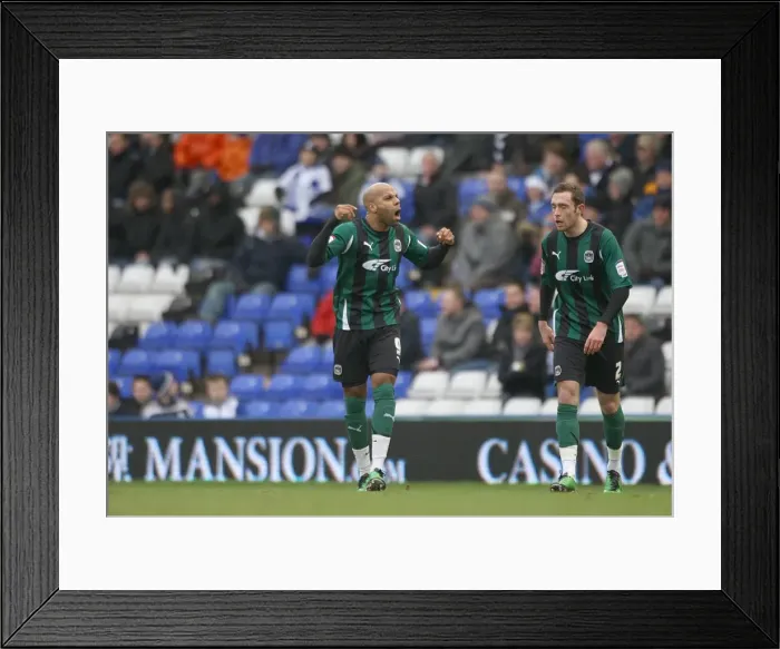 Framed Print : Marlon King and Richard Keogh Celebrate Coventry City's First Goal Against Birmingham City in FA Cup Fourth Round Framed Print : Marlon King and Richard Keogh Celebrate Coventry City's First Goal Against Birmingham City in FA Cup Fourth Round