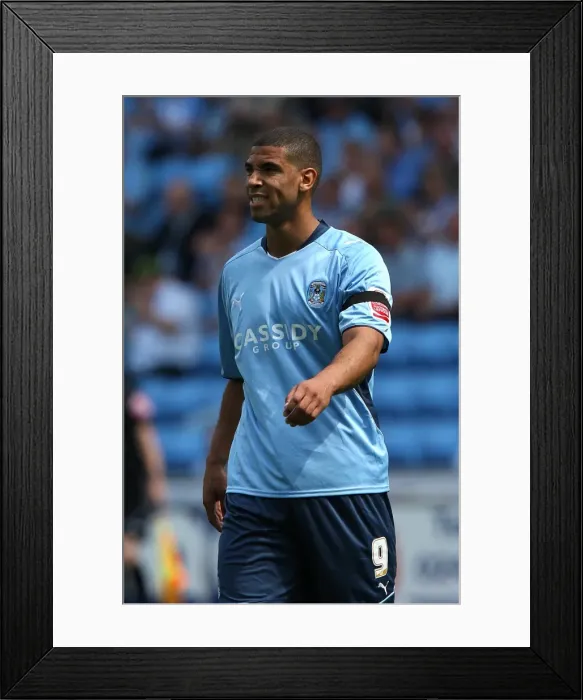 Framed Print : Coventry City vs Ipswich Town: Leon Best Scores in Championship Match at Ricoh Arena (09-08-2009)