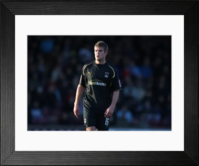 Framed Print : Martin Cranie in Championship Battle: Coventry City vs Scunthorpe United (December 6, 2009)