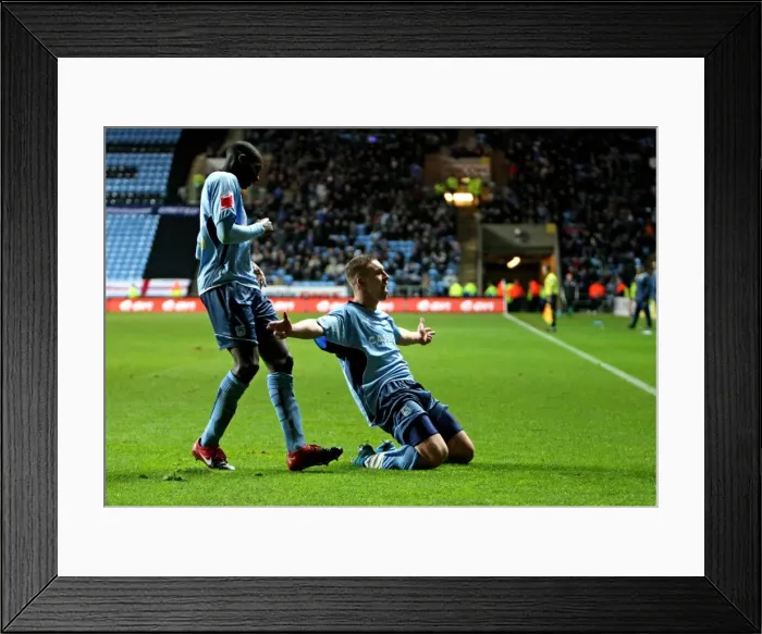 Framed Print : Coventry City's Freddie Eastwood's Hat-Trick Triumph: Peterborough United vs Coventry City, Coca-Cola Championship (12-12-2009, Ricoh Arena)