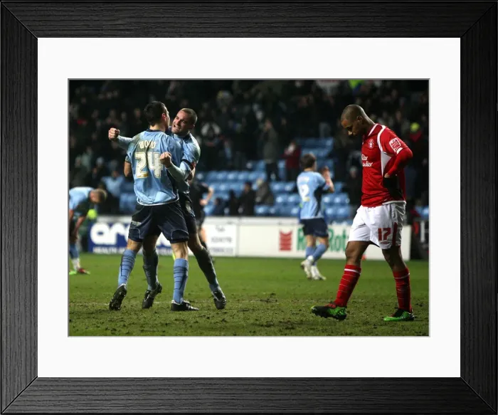 Framed Print : Coventry City FC's James McPake: Celebrating Championship Victory Over Nottingham Forest at Ricoh Arena (09-02-2010) Framed Print : Coventry City FC's James McPake: Celebrating Championship Victory Over Nottingham Forest at Ricoh Arena (09-02-2010)