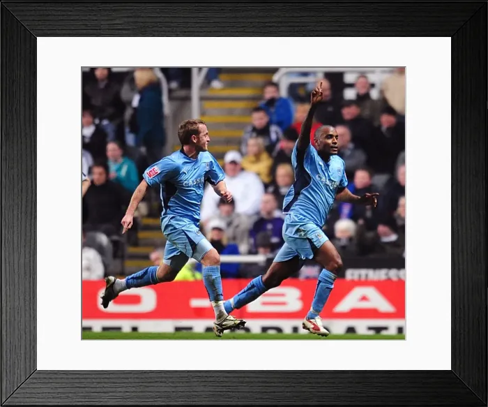 Framed Print : Coventry City's Clinton Morrison Scores the Opener Against Newcastle United in Championship Clash at St. James Park