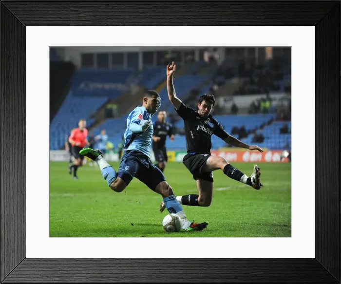 Framed Print : Coventry City vs Portsmouth: FA Cup Third Round Replay Showdown - Leon Best vs Marc Wilson at Ricoh Arena Framed Print : Coventry City vs Portsmouth: FA Cup Third Round Replay Showdown - Leon Best vs Marc Wilson at Ricoh Arena