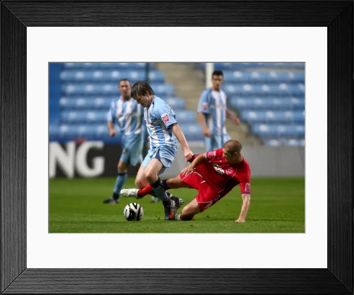 Framed Print : Coventry City vs Aldershot Town: A Battle for the Ball in the Carling Cup (August 13, 2008) Framed Print : Coventry City vs Aldershot Town: A Battle for the Ball in the Carling Cup (August 13, 2008)