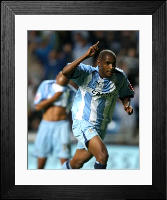 Framed Print : Coventry City FC: Clinton Morrison's Thrilling Goal Against Newcastle United in Carling Cup Round 2 (26-08-2008) Framed Print : Coventry City FC: Clinton Morrison's Thrilling Goal Against Newcastle United in Carling Cup Round 2 (26-08-2008)