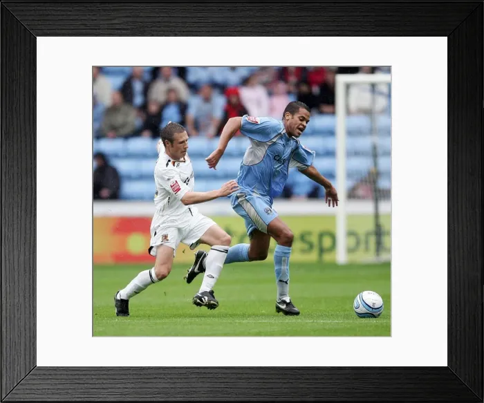 Framed Print : Barmby vs. Hall: Intense Moment in Coventry City vs. Hull City Championship Clash (2007) Framed Print : Barmby vs. Hall: Intense Moment in Coventry City vs. Hull City Championship Clash (2007)